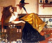 Valentine Cameron Prinsep Prints Reclining Woman with a Parrot Germany oil painting artist